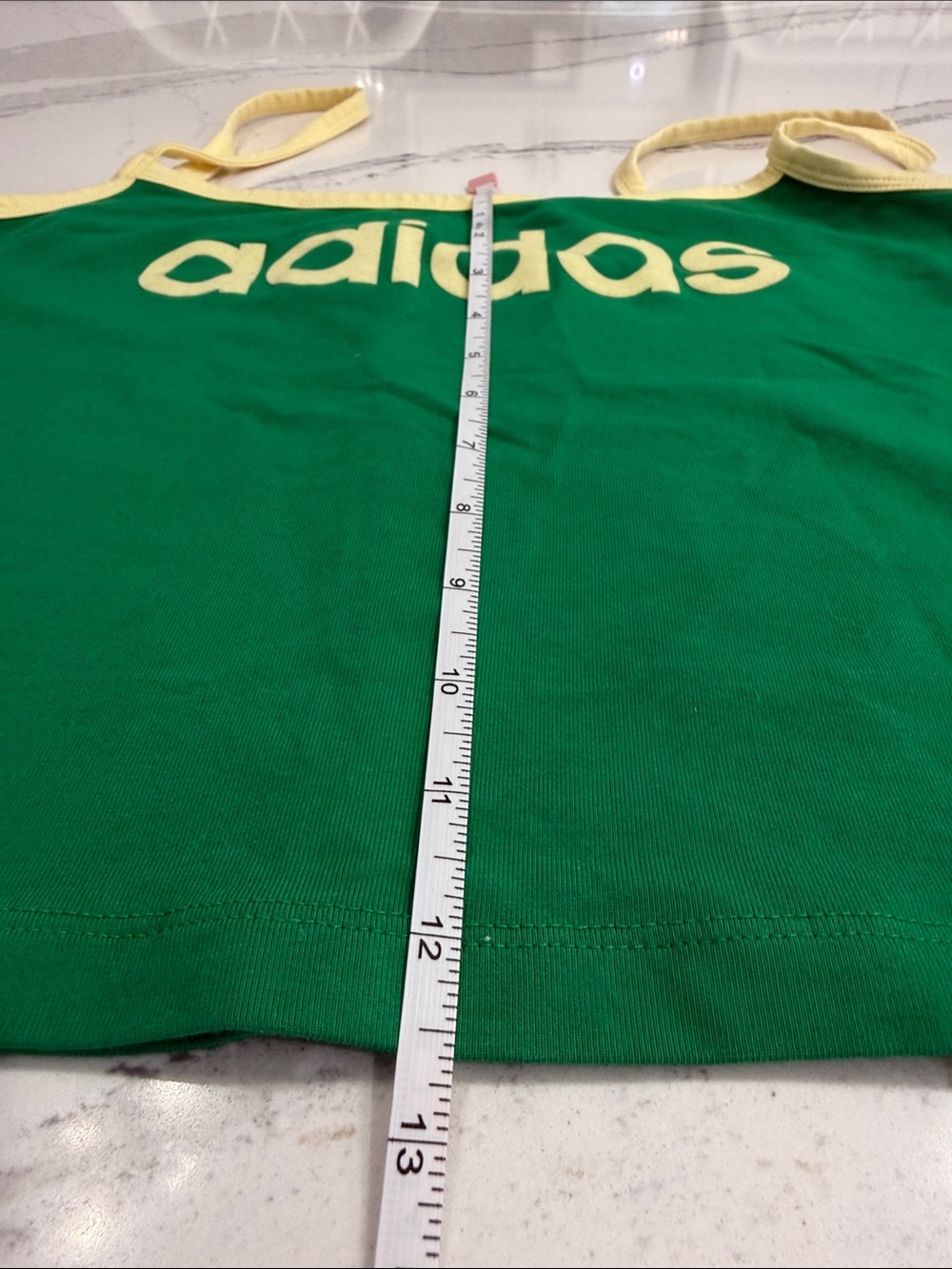 adidas Green Tank Top with Yellow Trim and Logo - Picture 4 of 5